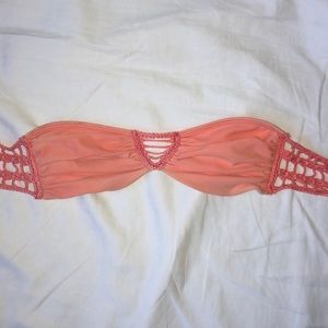 acacia buenos aires bandeau bikini top in peach